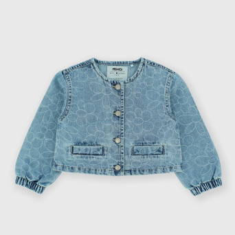 Giubbino in jeans da bambina, blu