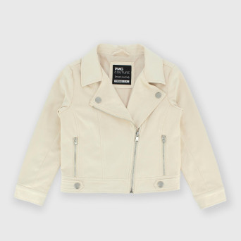 Blouson court en éco-suède  fille,  rose
