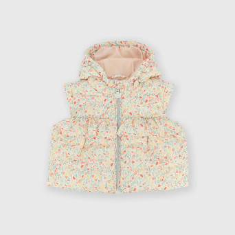 Gilet in nylon da neonata, bianco