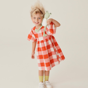 Vestito in cotone da bambina, rosso