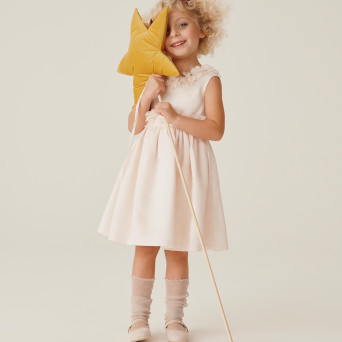 Vestito in satin da bambina, rosa