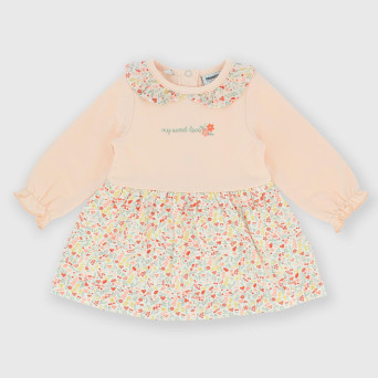 Vestito in felpa da neonata, rosa