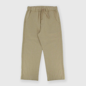 Pantalone in cotone-lino da bambino, beige