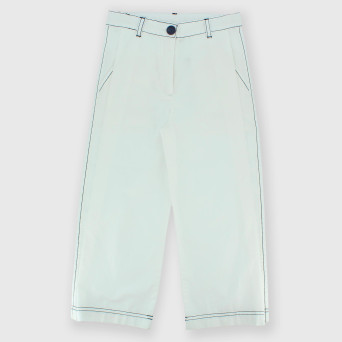 Pantalone in cotone da bambina, bianco