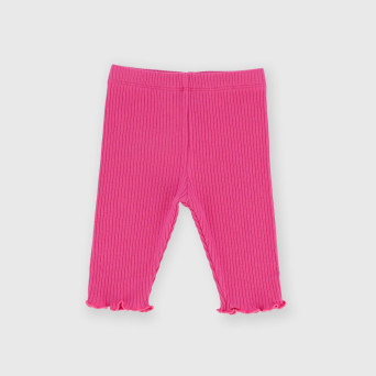 Leggings in costina da neonata, rosa