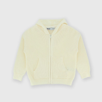 Cardigan en coton avec capuchon  garçon, blanc