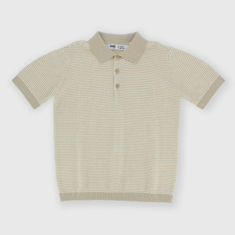 Polo in cotone a maniche corte da bambino, bianco