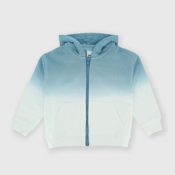 Felpa aperta con cappuccio da bambino, blu
