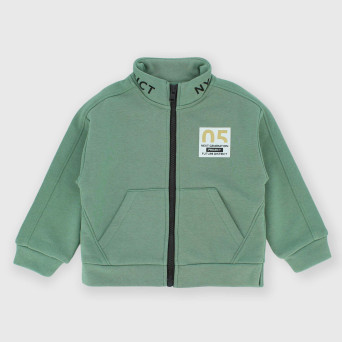 Felpa mezzo collo da bambino, verde