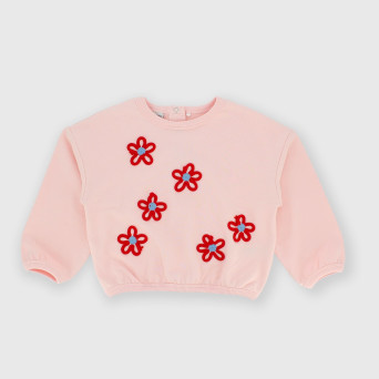 Felpa girocollo da bambina, rosa