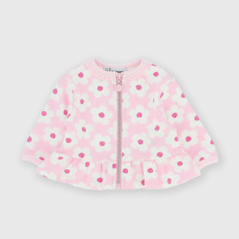 Felpa aperta da neonata, rosa