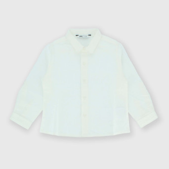 Camicia in cotone-lino da bambino, bianco
