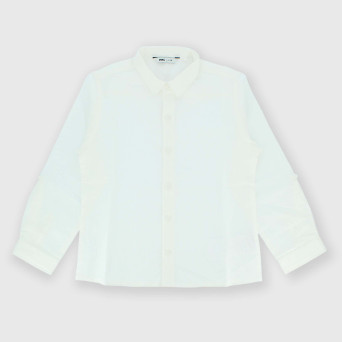 Camicia in cotone-lino da bambino, bianco