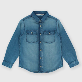 Camicia in jeans da bambino, blu