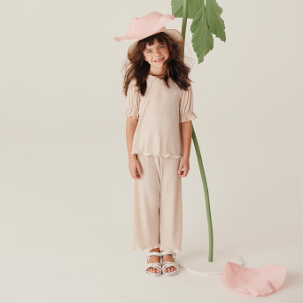 Completo due pezzi da bambina, rosa