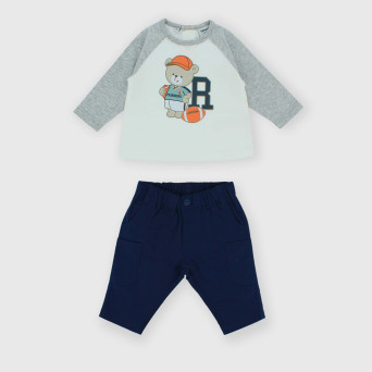 Completo due pezzi da neonato, bianco