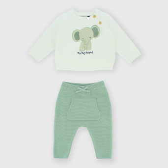 Set coordinato in cotone da bambino bianco