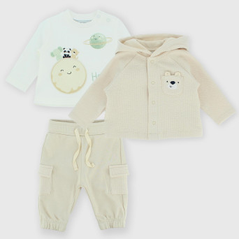 Completo tre pezzi da neonato, beige
