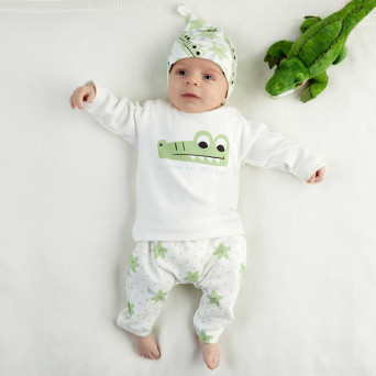 Completo due pezzi da neonato, bianco