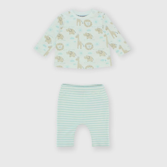 Completo due pezzi da neonato, bianco