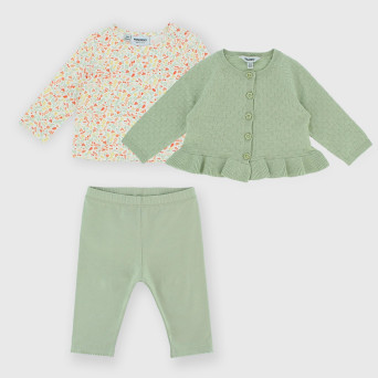Completo tre pezzi da neonata, verde