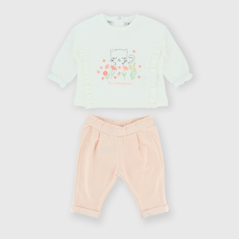 Completo due pezzi da neonata, bianco