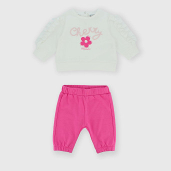 Completo due pezzi da neonata, bianco