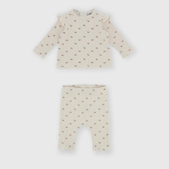 Completo due pezzi da neonata, rosa