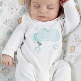 Tutina in Interlock da neonato, bianco