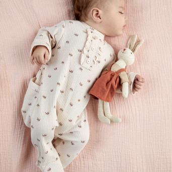 Tutina in costina da neonata, rosa