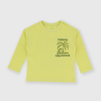 Langarm Jersey-T-shirt für Jungen, gelb.
