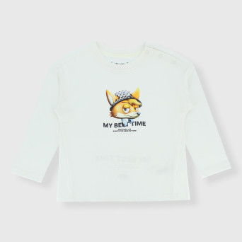 Pull en Jersey  manche longue  garçon,  blanc