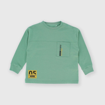 Langarm Jersey-T-shirt für Jungen, grün.