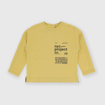 Langarm Jersey-T-shirt für Jungen, gelb.