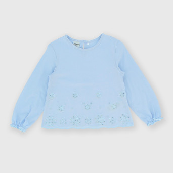 Langarm Jersey-Tshirt für Mädchen, blau