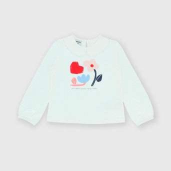 Pull côtelé maches longues  nouveau-née,  blanc