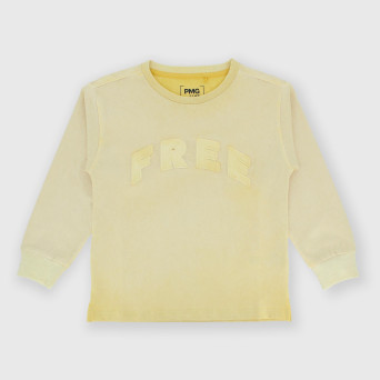 Pull en Jersey manche longue  garçon, jaune