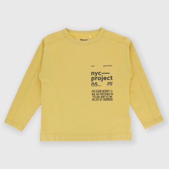 Langarm Jersey-T-shirt für Jungen, gelb.