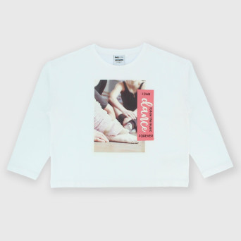 Langarm T-shirt aus Jersey für Mädchen, weiss