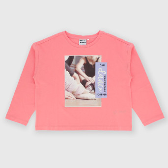 Langarm T-shirt aus Jersey für Mädchen, rosa
