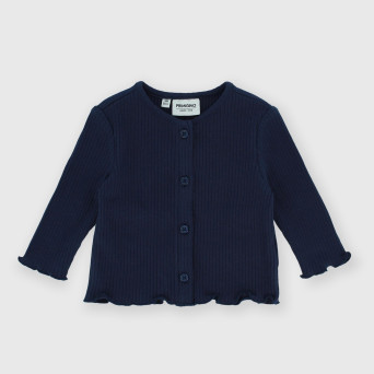 Gerippte Strickjacke für Neugeborene, blau