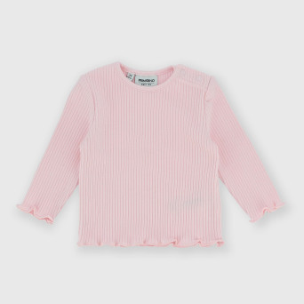 Geripptes Langarm T-shirt für Neugeborene, rosa