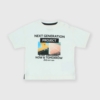 T-shirt in Jersey da bambino, bianco