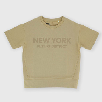 T-shirt in Jersey pesante da bambino, marrone
