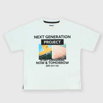 T-shirt in Jersey da bambino, bianco
