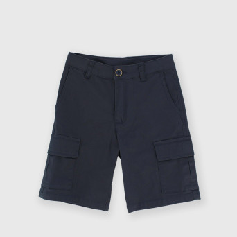 Bermuda in gabardina da bambino, blu