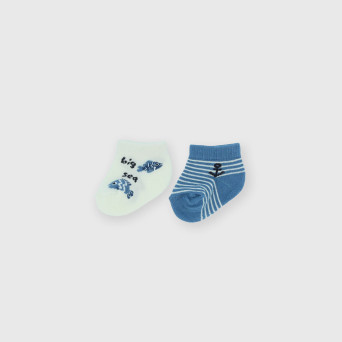Paquet avec deux paires de bas pour nouveau-né, bleu