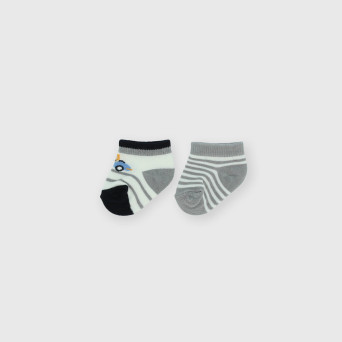 Paquet avec deux paires de bas pour nouveau-né, blanc