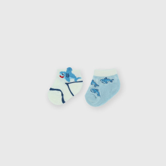 Paquet avec deux paires de bas pour nouveau-né, bleu