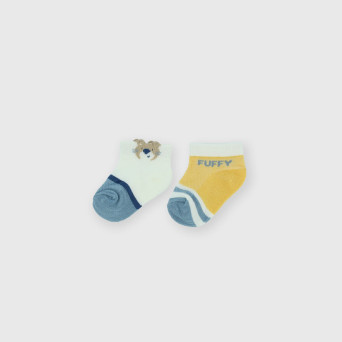 Paquet avec deux paires de bas pour nouveau-né, blanc
